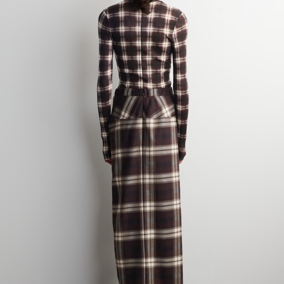 Cos Draped Checked Midi Skirt Size 4 - Picture 5 of 5